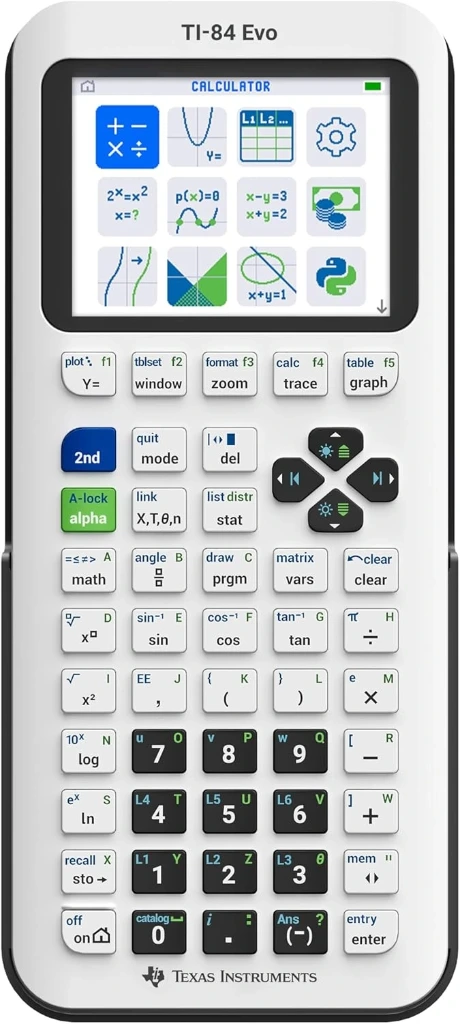  Texas Instruments TI-84 Evo Graphing Calculator | USB-C Charging, Python Programming, Faster Performance, Bigger Graphs than TI-84 Plus CE 