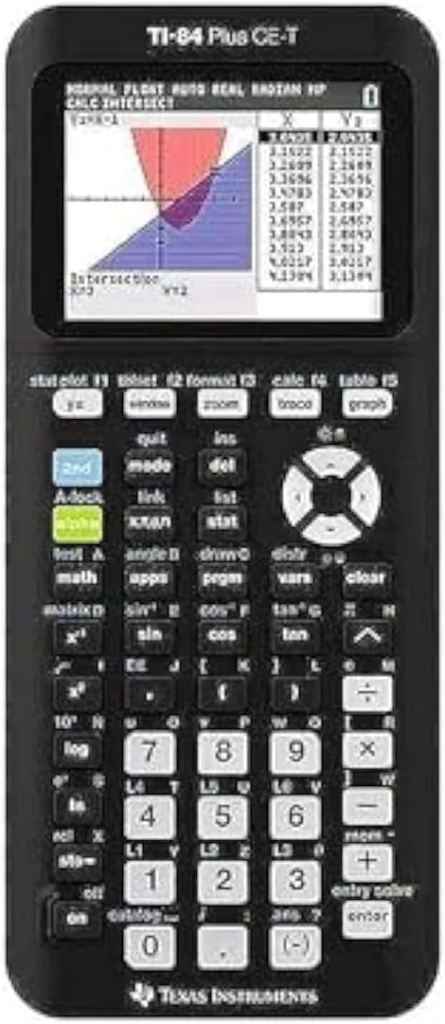  TEXAS INSTRUMENTS TI-84 Plus CE-T Graphic Calculator, 14 Digit, 10 Line 16 bit (320 X 240 Pixels), Black/White 