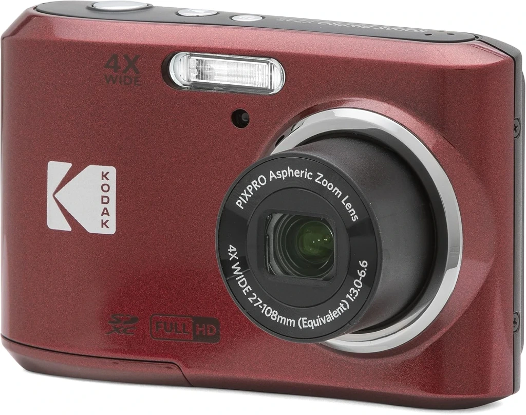  KODAK Compact Cameras - FZ45 RD - 4x CMOS - AA Batteries | 16MP Sensor, 2.7 LCD, Full HD 1080p Video, Uses 2×aa Batteries 