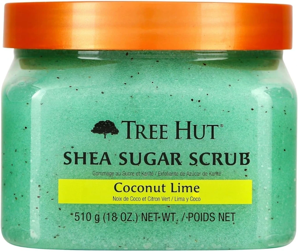 Tree Hut Shea Sugar Body Scrub Coconut Lime 18 oz | Exfoliating & Nourishing with Shea Butter & Essential Oils, Body Exfoliator for All Skin Types, Self Care Gifts for Women