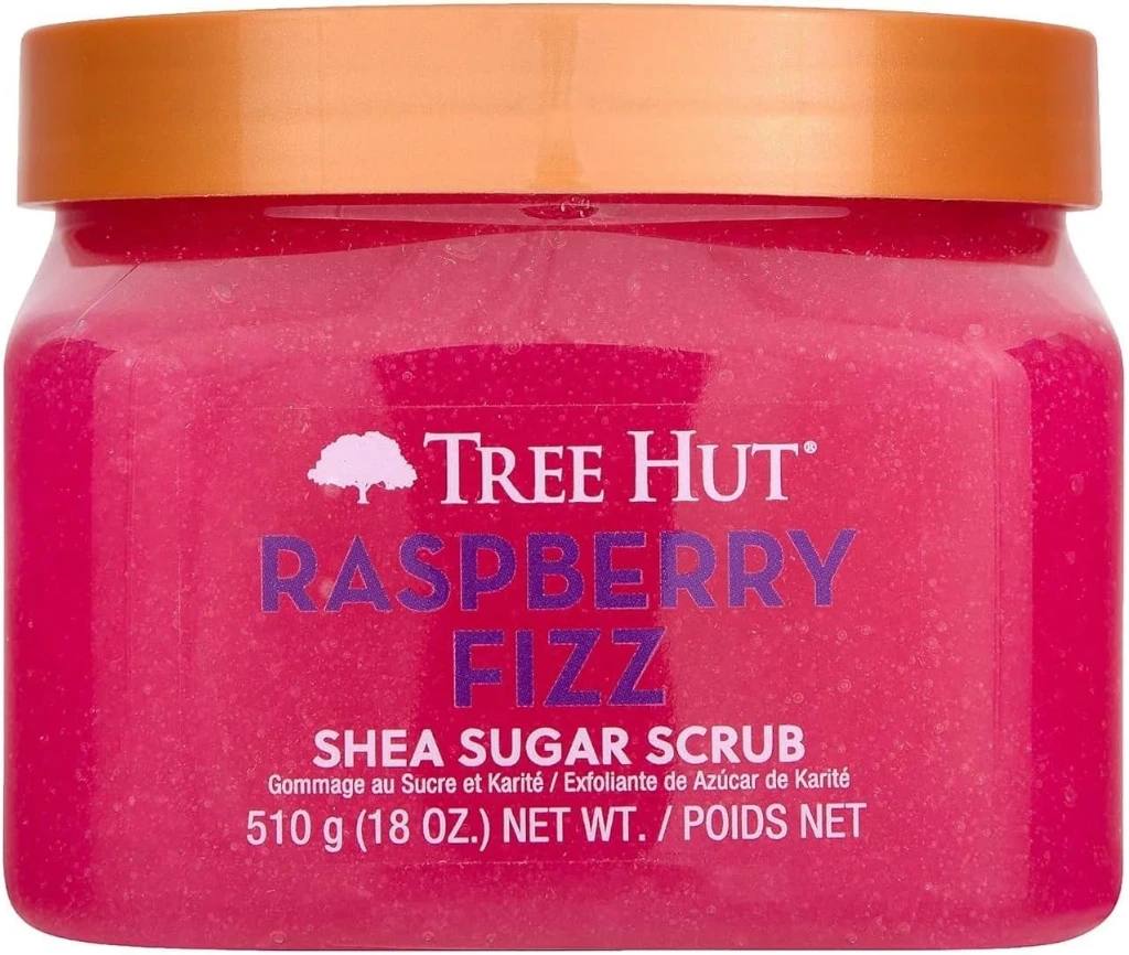 Tree Hut Raspberry Fizz Shea Sugar Scrub - 510g, Exfoliating & Nourishing, Juicy Raspberries & Chia Seed Oil, Paraben-Free & Vegan (Package May Vary)
