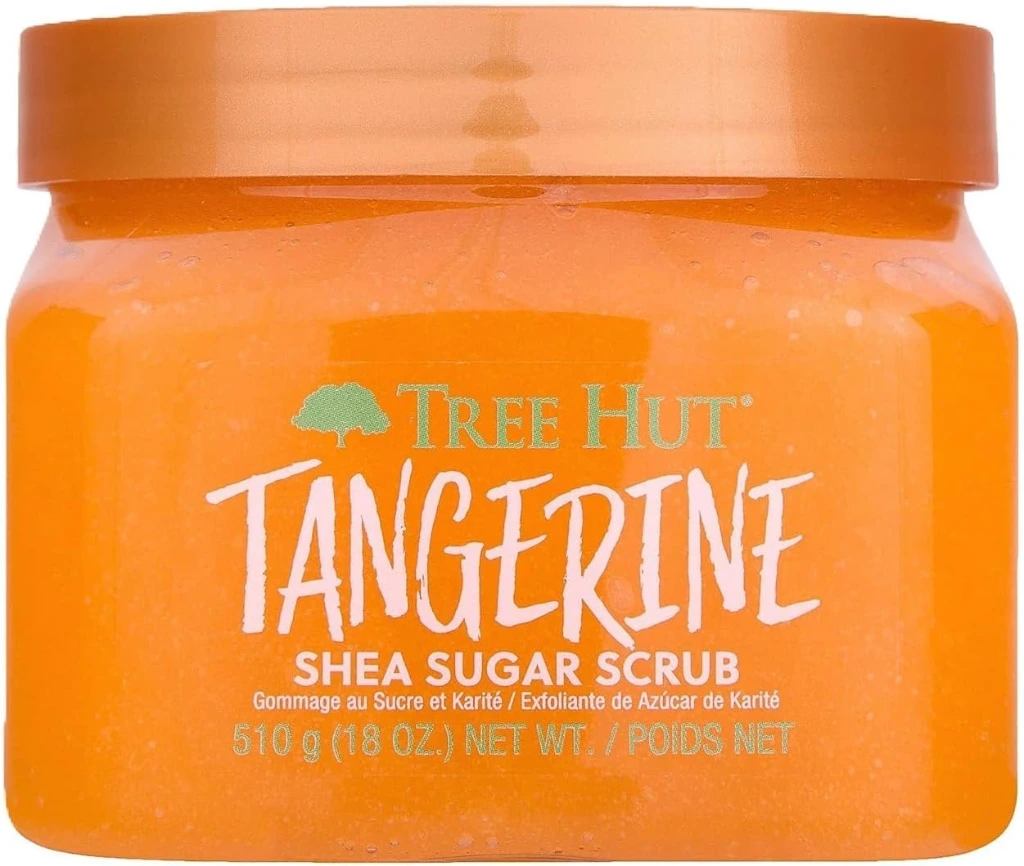 Tree Hut Tangerine Shea Sugar Scrub - 510g, Exfoliating & Nourishing, Brightening Vitamin C & Salicylic Acid, Paraben-Free & Vegan (Package May Vary)