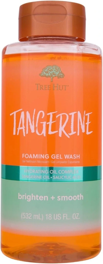 Tree Hut Tangerine Foaming Gel Wash, Hydrating & Moisturizing Body Wash with Shea Butter & Nourishing Essential Oils, Daily Cleanser for Soft Smooth Skin, 18 fl oz