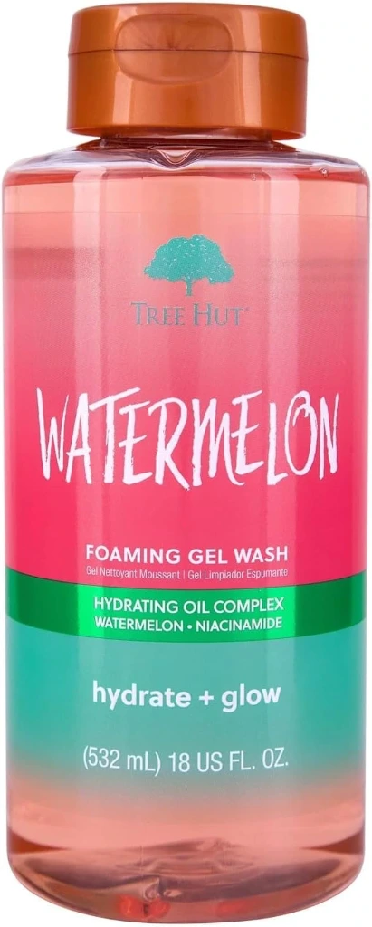 Tree Hut Watermelon Foaming Gel Wash - 532ml, Hydrating Oil Complex with Watermelon Extract & Niacinamide, Exfoliate & Glow (Package May Vary)