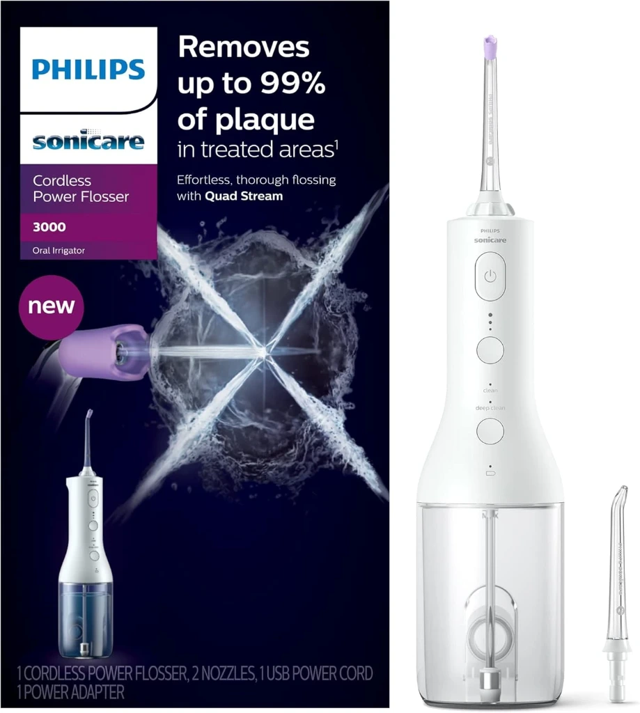 SONICARE Philips Power Flosser 3000 Cordless, White, HX3806/21