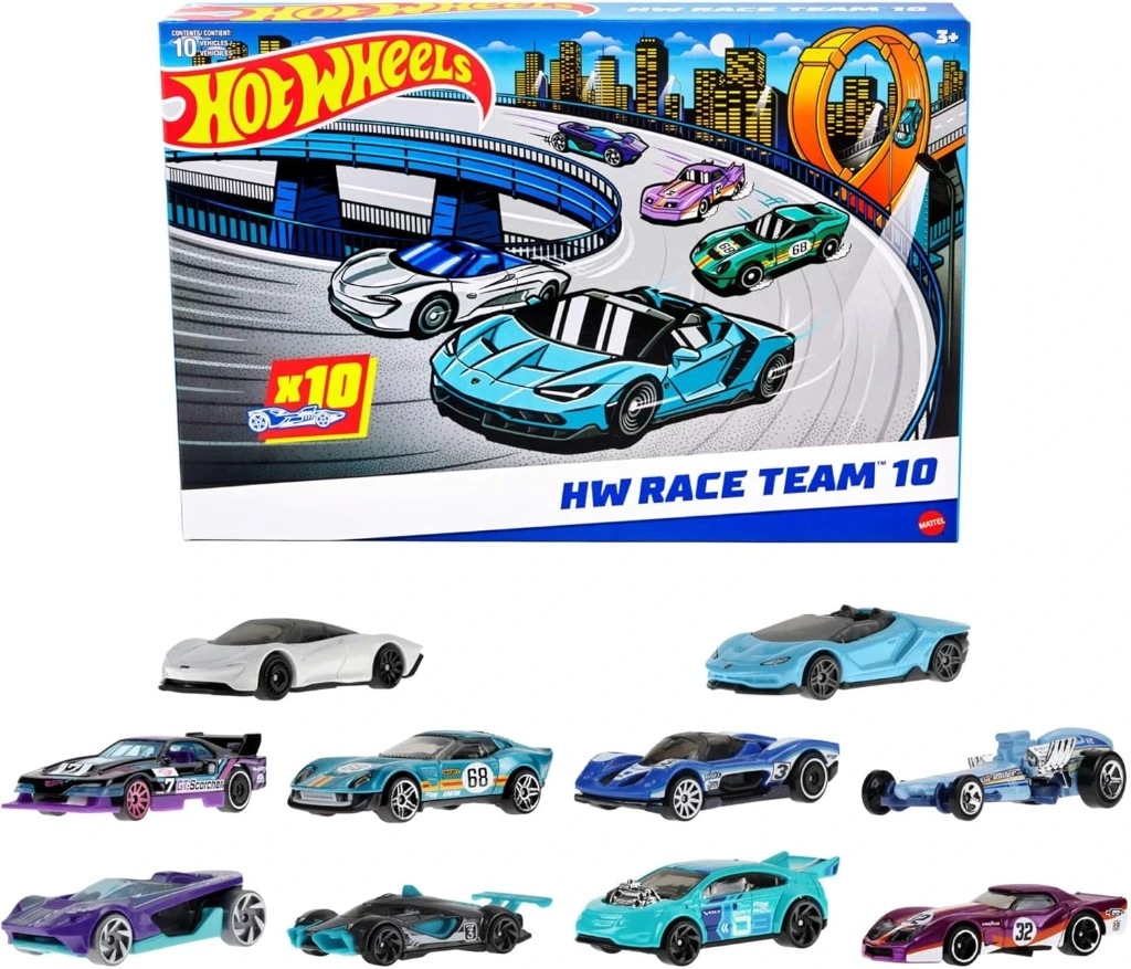  Hot Wheels 10-Pack of Toy Race Cars (Styles May Vary) | Set of 10 1:64 Scale Vehicles,Includes Hot Wheels Originals & Officially Licensed Car​​s 