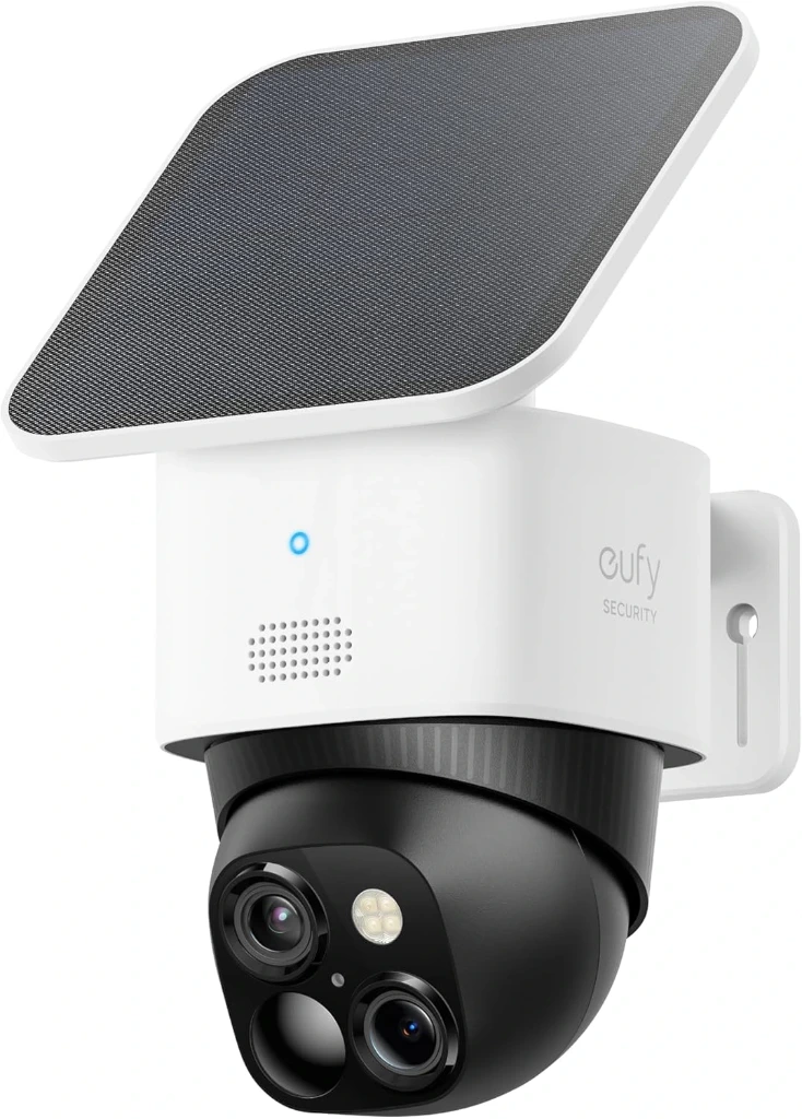 كاميرا eufy سولوكام S340، كاميرا أمان شمسية، كاميرا خارجية لاسلكية، مراقبة بان وتيلت 360°، بدون نقاط عمياء، واي فاي 2.4 جيجاهرتز، بدون رسوم شهرية، متوافقة مع HomeBase S380