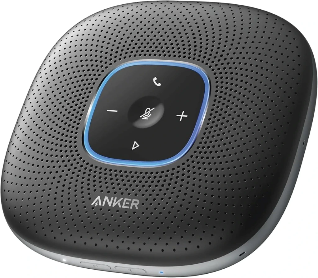 Anker Conference Microphone, PowerConf Bluetooth Speakerphone with 6 Mics, Enhanced Voice Pickup, 24H Call Time, USB C, Computer Conference Speaker Compatible with Leading Platforms, For Home Office