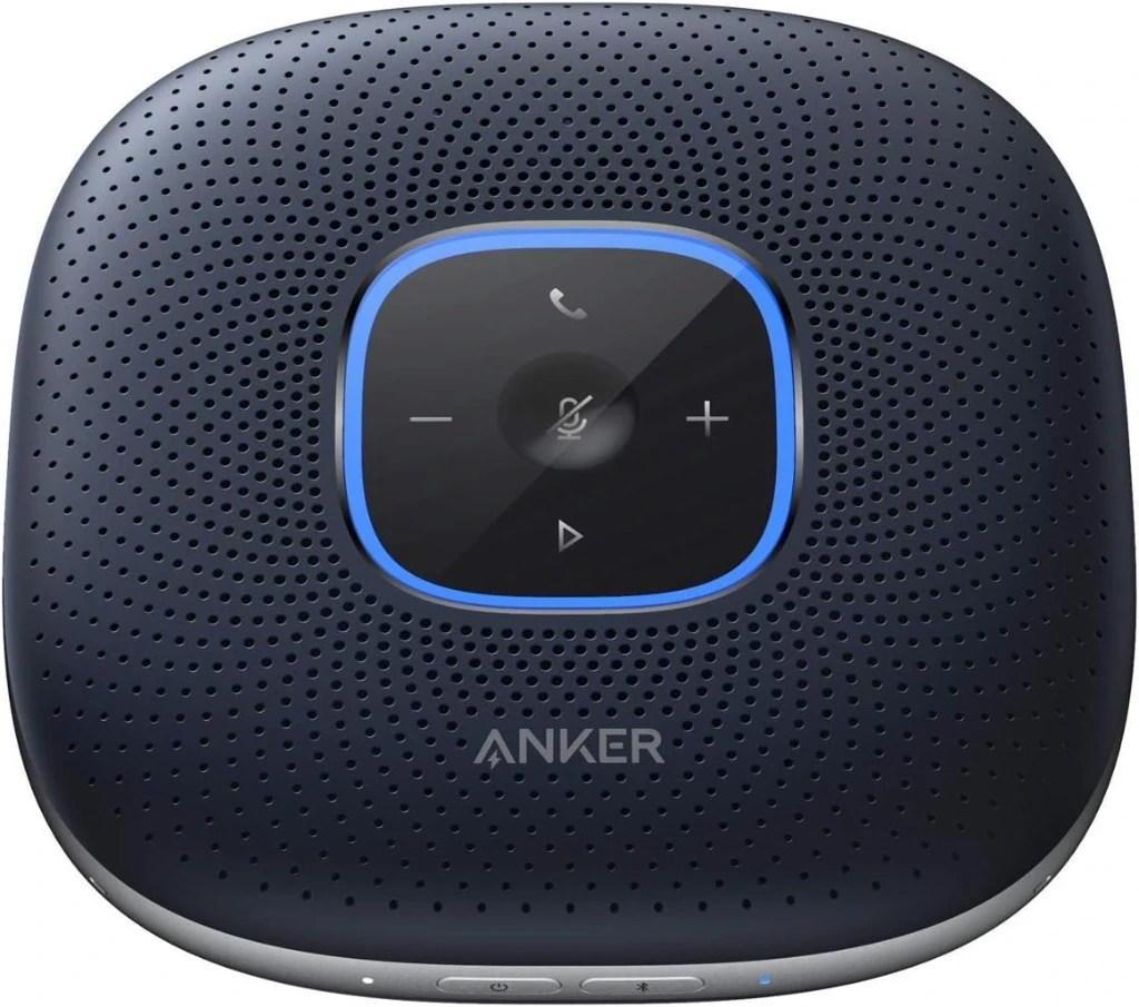 Anker PowerConf Bluetooth Conference Speaker with 6 Built-in Microphones, Improved Sound Recording, 24 Pieces Battery, USB-C Connectivity, for Home Office (Blue)