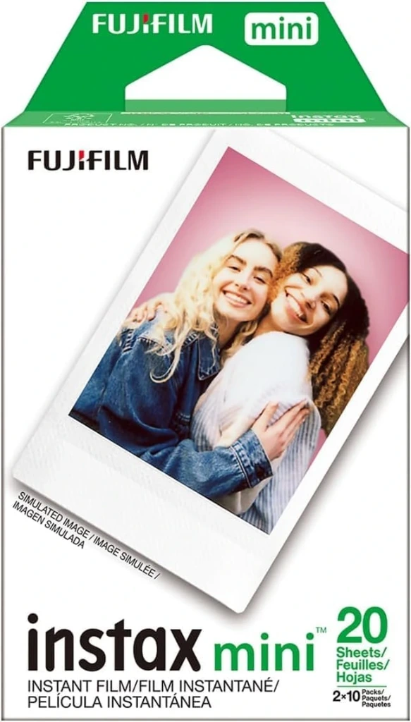 فيلم فوجي فيلم INSTAX Mini الفوري 2 عبوة = 20 ورقة (بيضاء) لكاميرات فوجي فيلم Mini 8 و Mini 9